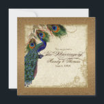 Peacock & Feathers  Gold Elegant Wedding Kaart<br><div class="desc">OPMERKING: er zijn geen echte gouden metalen elementen in dit ontwerp, het is allemaal grafisch gereproduceerd om er echt uit te zien. PAPIERSELECTIE: Dit wordt getoond op basispapier, een andere geweldige keuze zou zijn "metallisch ijs", een schoon wit, parelachtig onderzees oppervlak. Het zou ook mooi zijn op "Champagne Metallic" linen,...</div>