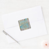 Peacock Feathers Gold Glitter Dream Vierkante Sticker (Envelop)
