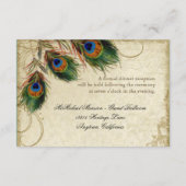 Peacock & Feathers  Gold Kijk Damask Swirl Informatiekaartje (Achterkant)