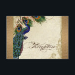 Peacock & Feathers  Gold Kijk Damask Swirl Informatiekaartje<br><div class="desc">PAPIERSELECTIE: Dit wordt getoond op basispapier, een andere geweldige keuze zou zijn "metallisch ijs", een schoon wit, parelachtig onderzees oppervlak. Het zou ook mooi zijn op "Champagne Metallic" linen, vilt of een van de andere keuzes. COLOR PALETTE: goudmetaal, tan, crème, koninklijk blauw, groen en roest. ONTWERP: Deze antiek uitnodiging tot...</div>