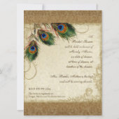 Peacock & Feathers Gold Kijk Damask Swirl Kaart (Achterkant)