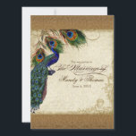 Peacock & Feathers  Gold Kijk Damask Swirl Kaart<br><div class="desc">PAPIERSELECTIE: Dit wordt getoond op basispapier, een andere geweldige keuze zou zijn "metallisch ijs", een schoon wit, parelachtig onderzees oppervlak. Het zou ook mooi zijn op "Champagne Metallic" linen, vilt of een van de andere keuzes. COLOR PALETTE: goudmetaal, tan, crème, koninklijk blauw, groen en roest. ONTWERP: Dit antiek , geïnspireerde...</div>