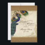 Peacock & Feathers  Gold Kijk Damask Swirl Kaart<br><div class="desc">DOCUMENT SELECTIE: Dit wordt getoond op "basisdocument", zou een andere grote keus "metaalijs"zijn dat een schone witte, parel glinsterende oppervlakte is. Het zou ook mooi zijn op "Champagne Metallic" linnen, vilt of een van de andere keuzes. KLEUR PALET: goud metallic, tan, crème koningsblauw, groen, en roest. ONTWERP: Dit antiek geïnspireerde...</div>