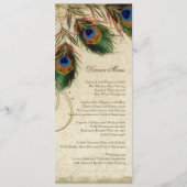 Peacock & Feathers Gold Kijk Damask Swirl Menu (Voorkant)