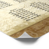 Peacock & Feathers  Gold Kijk Damask Swirl Poster (Hoek)