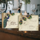 Peacock & Feathers  Gold Kijk Damask Swirl RSVP Kaartje