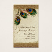 Peacock & Feathers  Gold Kijk Damask Swirl Visitekaartjes (Achterkant)