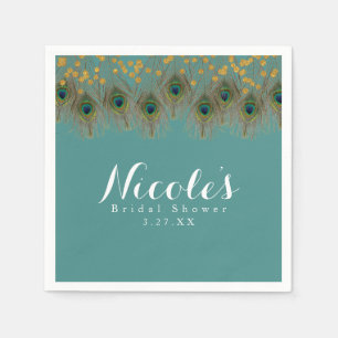 Peacock Feathers & Gold Stippen ELKE KLEUR Partij Servetten