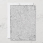  Peacock Feathers Gray Wedding Invitations Kaart (Achterkant)