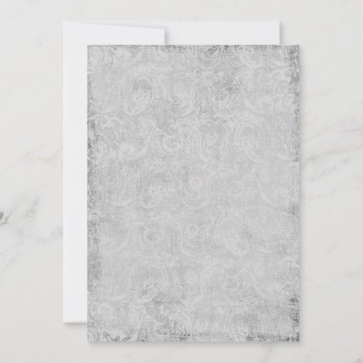  Peacock Feathers Gray Wedding Invitations Kaart (Achterkant)