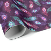 Peacock Feathers: Handgetekende . Cadeaupapier (Rol Hoek)