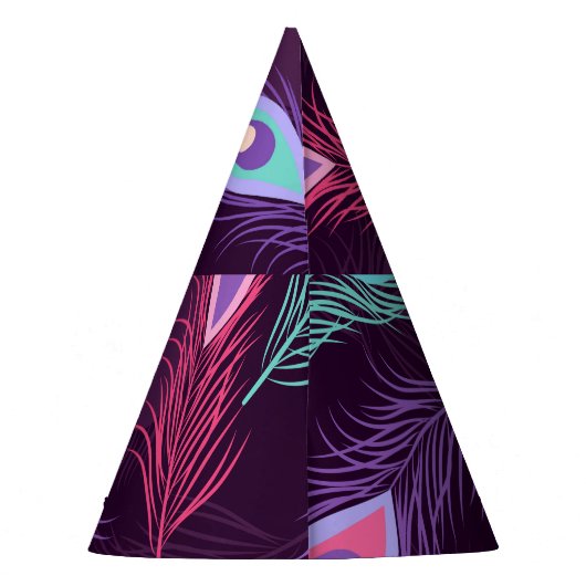 Peacock Feathers: Handgetekende . Feesthoedjes (Achterkant)