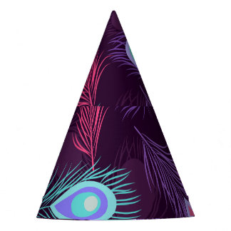 Peacock Feathers: Handgetekende . Feesthoedjes