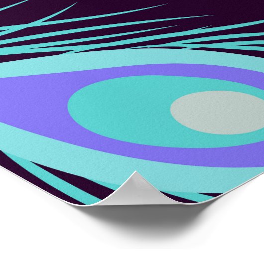 Peacock Feathers: Handgetekende . Poster (Hoek)