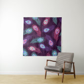 Peacock Feathers: Handgetekende . Wandkleed (In situ)