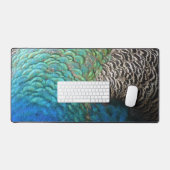 Peacock Feathers I Colorful Abstract Natuur Design Bureaumat (Keyboard & Muis)