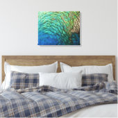 Peacock Feathers I Colorful Abstract Natuur Design Canvas Afdruk (Insitu (Slaapkamer))