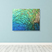 Peacock Feathers I Colorful Abstract Natuur Design Canvas Afdruk (Insitu (Houten vloer))