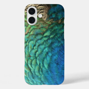 Peacock Feathers I Colorful Abstract Natuur Design iPhone 16 Plus Hoesje