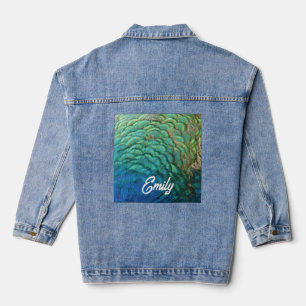 Peacock Feathers I Colorful Abstract Natuur Design Denim Jacket
