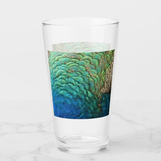 Peacock Feathers I Colorful Abstract Natuur Design Glas (Voorkant)