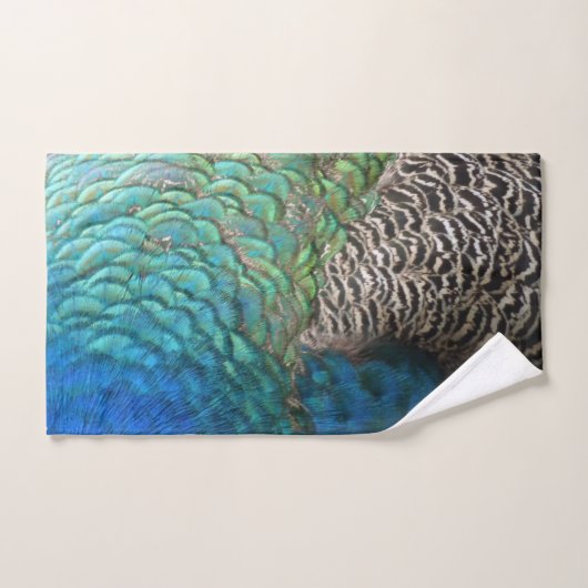 Peacock Feathers I Colorful Abstract Natuur Design Handdoek (Handdoek)