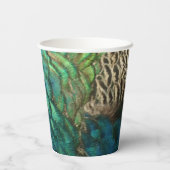 Peacock Feathers I Colorful Abstract Natuur Design Papieren Bekers (Achterkant)