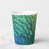 Peacock Feathers I Colorful Abstract Natuur Design Papieren Bekers (Links)