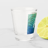 Peacock Feathers I Colorful Abstract Natuur Design Shot Glas (Links)