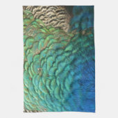 Peacock Feathers I Colorful Abstract Natuur Design Theedoek (Verticaal)