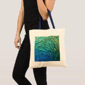 Peacock Feathers I Colorful Abstract Natuur Design Tote Bag (Voorkant (product))