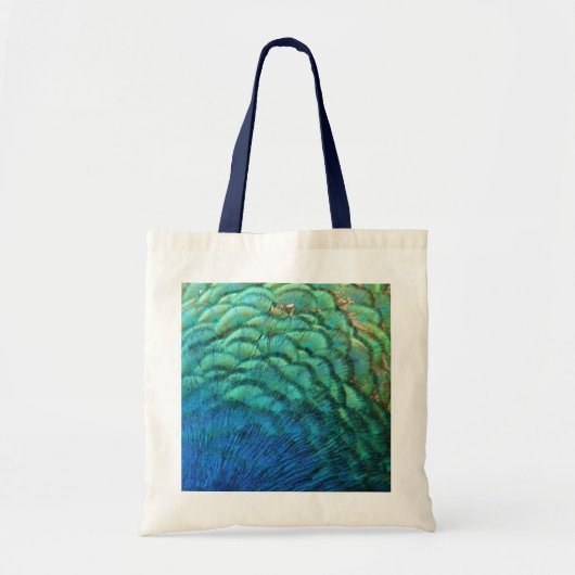 Peacock Feathers I Colorful Abstract Natuur Design Tote Bag (Voorkant)