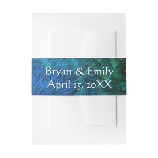 Peacock Feathers I Colorful Abstract Natuur Design Uitnodigingen Wikkel (Voorkant Voorbeeld)