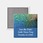 Peacock Feathers I Save the Date Magneet (Voorkant / Achterkant)