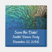 Peacock Feathers I Save the Date Magneet (Voorkant)