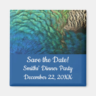 Peacock Feathers I Save the Date Magneet