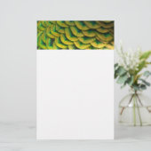 Peacock Feathers II Colorful Natuur Briefpapier (Staand voorkant)