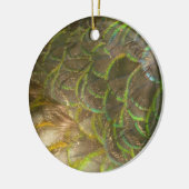 Peacock Feathers III (Vrouw) Subtle Natuur Design Keramisch Ornament (Links)