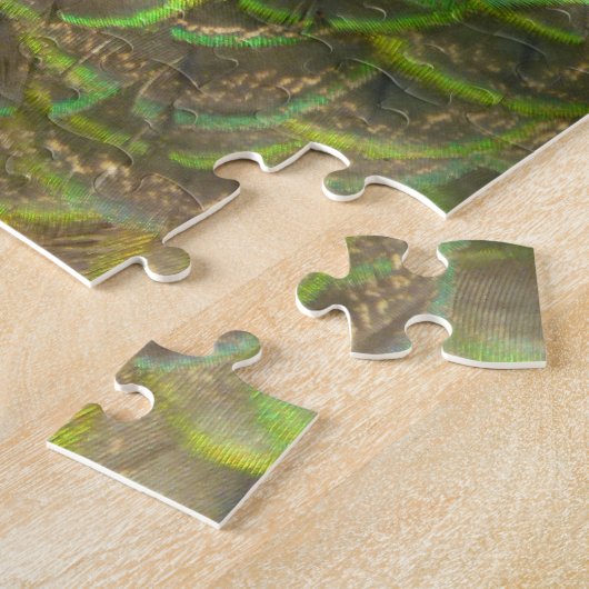 Peacock Feathers III (Vrouw) Subtle Natuur Design Legpuzzel (Zijkant)