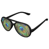 Peacock Feathers Invasion Aviator Zonnebril (Gekanteld)