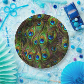 Peacock Feathers Invasion Papieren Bordje (Feest)