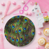 Peacock Feathers Invasion Papieren Bordje (Feest)