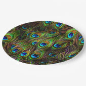 Peacock Feathers Invasion Papieren Bordje (Gekanteld)