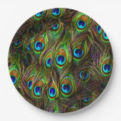 Peacock Feathers Invasion Papieren Bordje (Voorkant)
