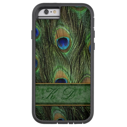 Peacock Feathers iPhone 6 Hoesje Monogram (Achterkant)