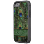 Peacock Feathers iPhone 6 Hoesje Monogram (Achterkant Links)