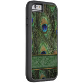 Peacock Feathers iPhone 6 Hoesje Monogram (Achterkant/Rechts)