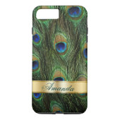 Peacock Feathers iPhone 7 Plus Monogram Hoesje (Achterkant)