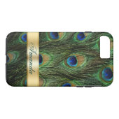 Peacock Feathers iPhone 7 Plus Monogram Hoesje (Achterkant (Horizontaal))