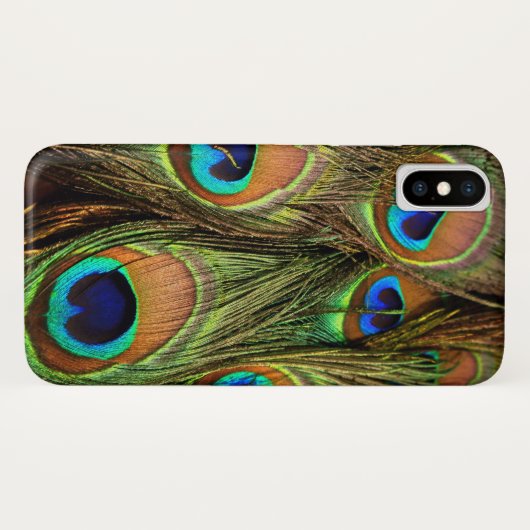 Peacock Feathers iPhone X Hoesje (Achterkant (horizontaal))